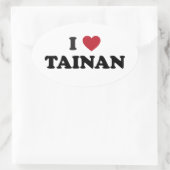 Ich Herz Tainan Taiwan Ovaler Aufkleber (Tasche)