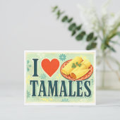 "Ich [Herz] Tamales" Postkarte (Stehend Vorderseite)