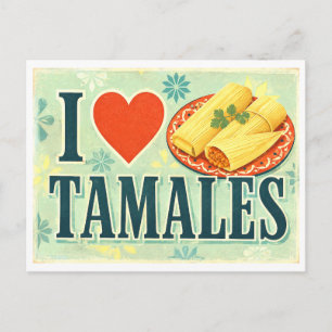 "Ich [Herz] Tamales" Postkarte