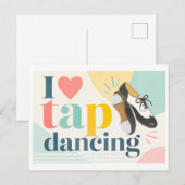 "Ich [Herz] Tap Dance" Postkarte (Vorne/Hinten)