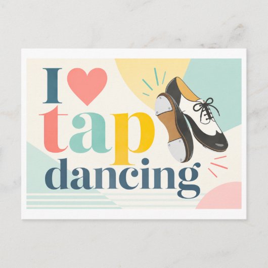 "Ich [Herz] Tap Dance" Postkarte (Vorderseite)