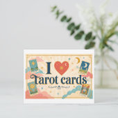"Ich [Herz] Tarot Karten" Postkarte (Stehend Vorderseite)