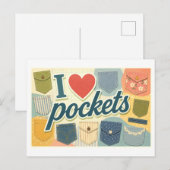 "Ich [Herz] Taschen" Postkarte (Vorne/Hinten)