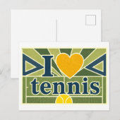 "Ich [Herz] Tennis" Postkarte (Vorne/Hinten)