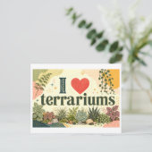 "Ich [Herz] Terrarien" Postkarte (Stehend Vorderseite)