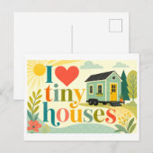 "Ich [Herz] Tiny Houses" Postkarte (Vorne/Hinten)