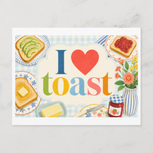 "Ich [Herz] Toast" Postkarte