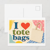 "Ich [Herz] Tragetaschen" Postkarte (Vorne/Hinten)