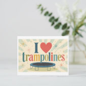 "Ich [Herz] Trampoline" Postkarte (Stehend Vorderseite)