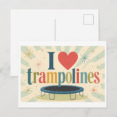 "Ich [Herz] Trampoline" Postkarte (Vorne/Hinten)