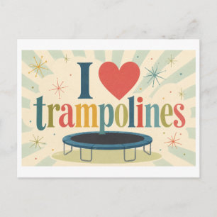 "Ich [Herz] Trampoline" Postkarte