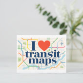 "Ich [Herz] Transit Karten" Postkarte (Stehend Vorderseite)