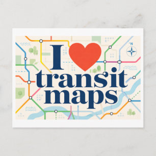 "Ich [Herz] Transit Karten" Postkarte