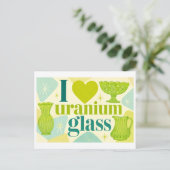 "Ich [Herz] Uran-Glas" Postkarte (Stehend Vorderseite)