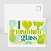 "Ich [Herz] Uran-Glas" Postkarte (Vorne/Hinten)