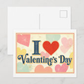 "Ich [Herz] Valentinstag" Postkarte (Vorne/Hinten)
