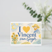 "Ich [Herz] Vincent van Gogh" Postkarte (Stehend Vorderseite)