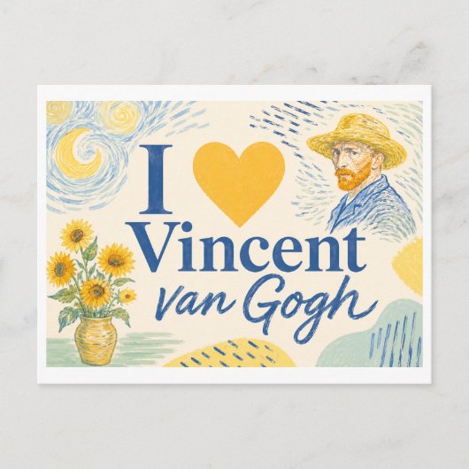 "Ich [Herz] Vincent van Gogh" Postkarte (Vorderseite)