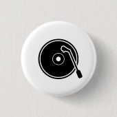 "Ich Herz-Vinyl" Piktogramm-Knopf Button (Vorderseite)