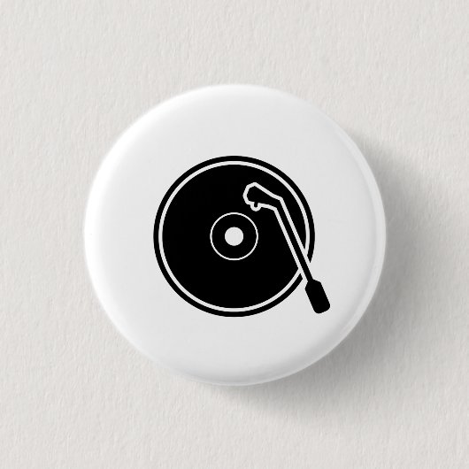 "Ich Herz-Vinyl" Piktogramm-Knopf Button (Vorderseite)