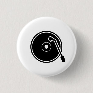 "Ich Herz-Vinyl" Piktogramm-Knopf Button