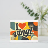 Ich [Herz] Vinyl Postkarte (Stehend Vorderseite)