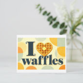 "Ich [Herz] Waffeln" Postkarte (Stehend Vorderseite)