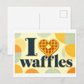 "Ich [Herz] Waffeln" Postkarte (Vorne/Hinten)