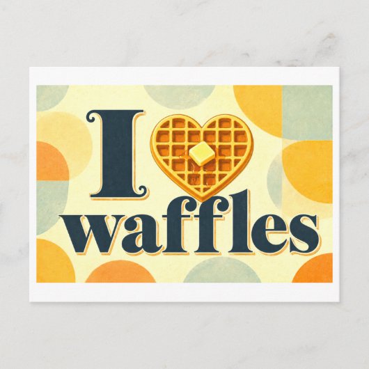 "Ich [Herz] Waffeln" Postkarte (Vorderseite)