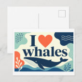 "Ich [Herz] Wale" Postkarte (Vorne/Hinten)