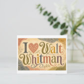 "Ich [Herz] Walt Whitman" Postkarte (Stehend Vorderseite)