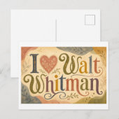 "Ich [Herz] Walt Whitman" Postkarte (Vorne/Hinten)