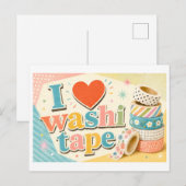 "Ich [Herz] Washi-Klebband" Postkarte (Vorne/Hinten)