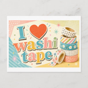 "Ich [Herz] Washi-Klebband" Postkarte
