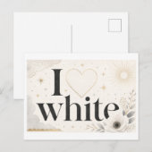 "Ich [Herz] Weiß" Postkarte (Vorne/Hinten)