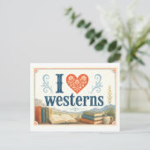"Ich [Herz] Westerns" Postkarte (Stehend Vorderseite)
