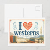 "Ich [Herz] Westerns" Postkarte (Vorne/Hinten)