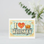 "Ich [Herz] Whisky" Postkarte (Stehend Vorderseite)