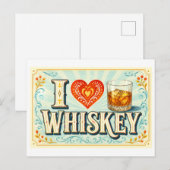 "Ich [Herz] Whisky" Postkarte (Vorne/Hinten)