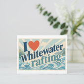 "Ich [Herz] Wildwasser Rafting" Postkarte (Stehend Vorderseite)