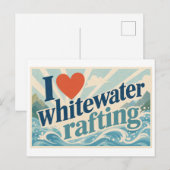 "Ich [Herz] Wildwasser Rafting" Postkarte (Vorne/Hinten)