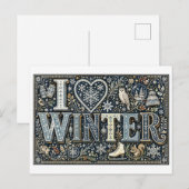"Ich [Herz] Winter" Postkarte (Vorne/Hinten)