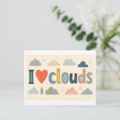 "Ich [Herz] Wolken" Postkarte (Stehend Vorderseite)