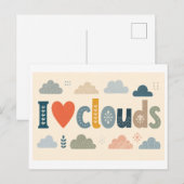 "Ich [Herz] Wolken" Postkarte (Vorne/Hinten)
