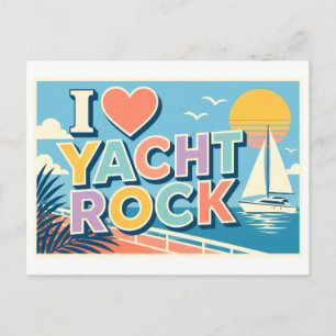"Ich [Herz] Yacht Rock" Postkarte