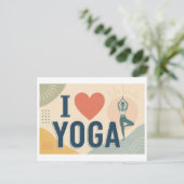 "Ich [Herz] Yoga" Postkarte (Stehend Vorderseite)