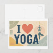 "Ich [Herz] Yoga" Postkarte (Vorne/Hinten)