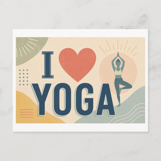 "Ich [Herz] Yoga" Postkarte (Vorderseite)
