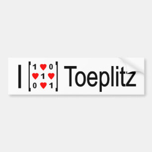 Ich Herzen Toeplitz Autoaufkleber