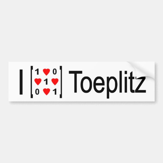 Ich Herzen Toeplitz Autoaufkleber (Vorne)